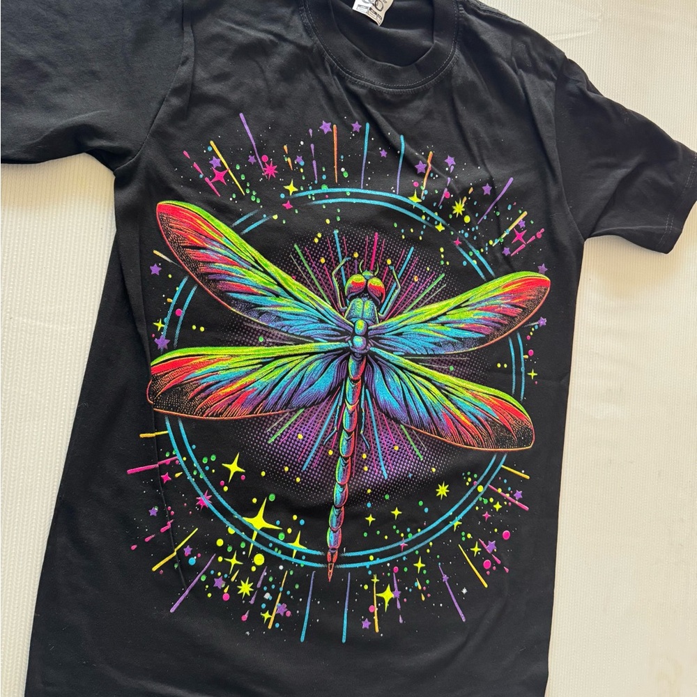 Colorful Dragonfly Graphic T-Shirt
